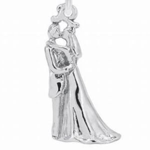 Sterling Silver Bride and Groom Charm Pendant Wedding Couple 925 SS